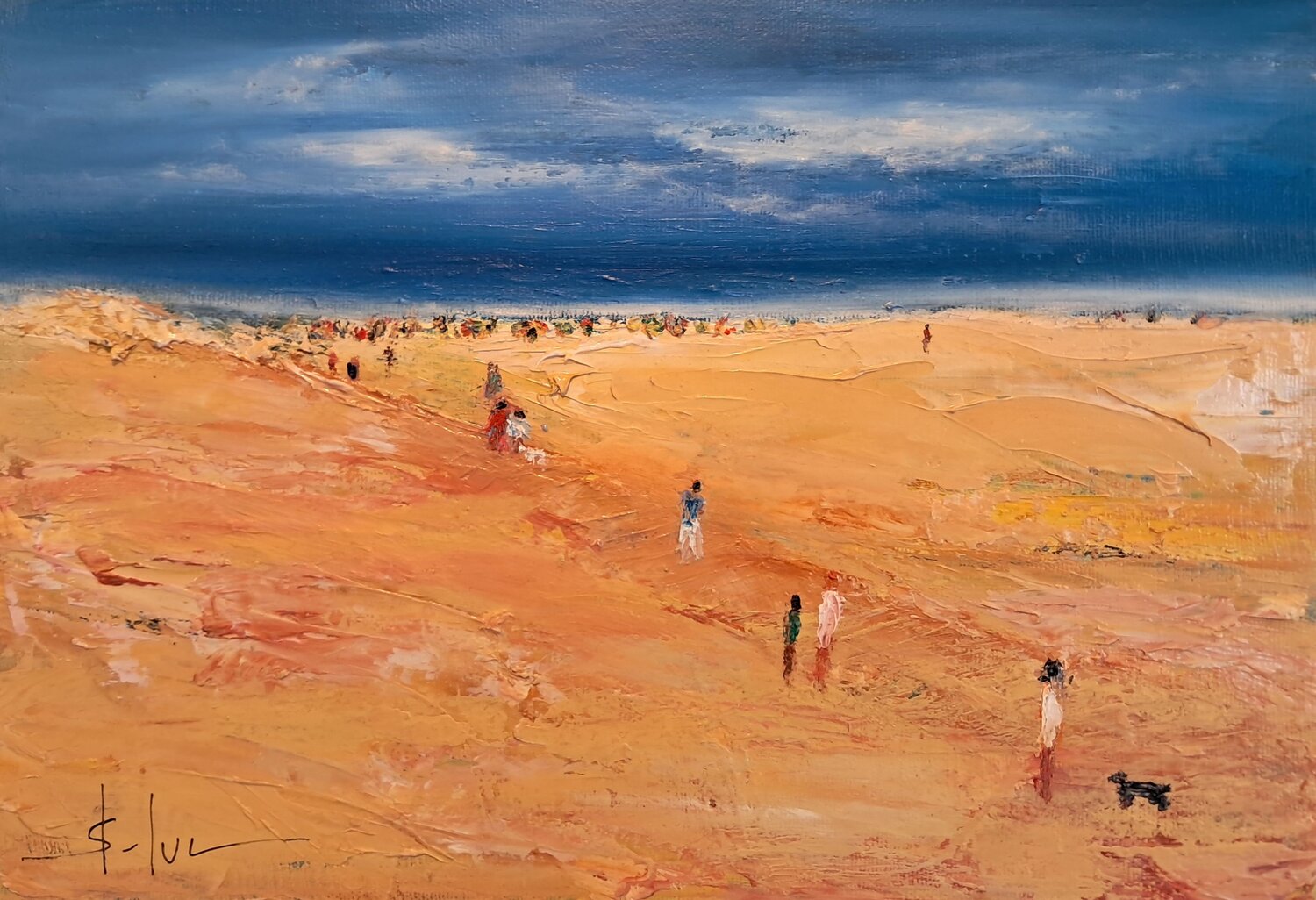 On the Beach 2 MICHEL SAINT-LUC Original painting for sale