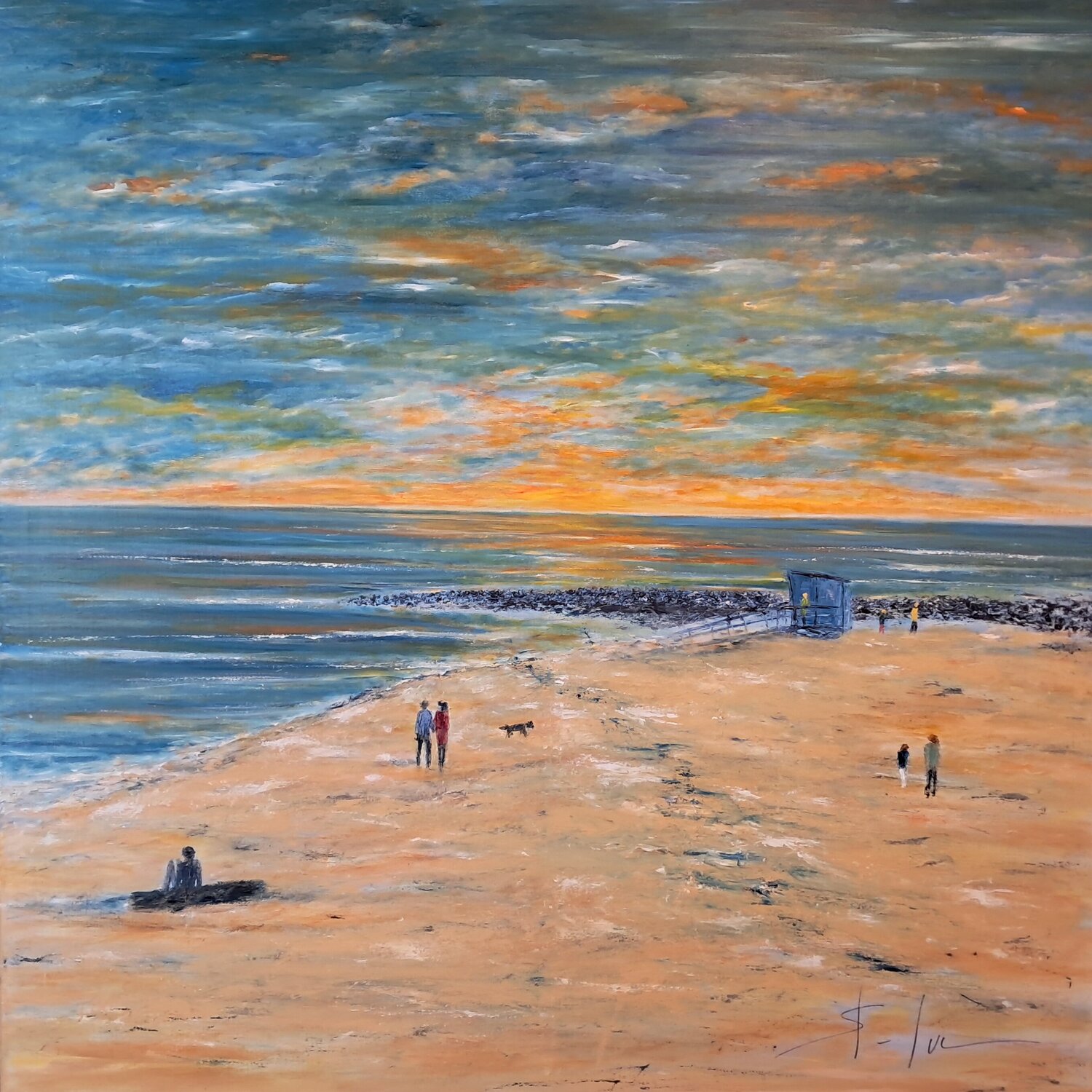 Mélodie en Bleu (océan) MICHEL SAINT-LUC Original painting for sale