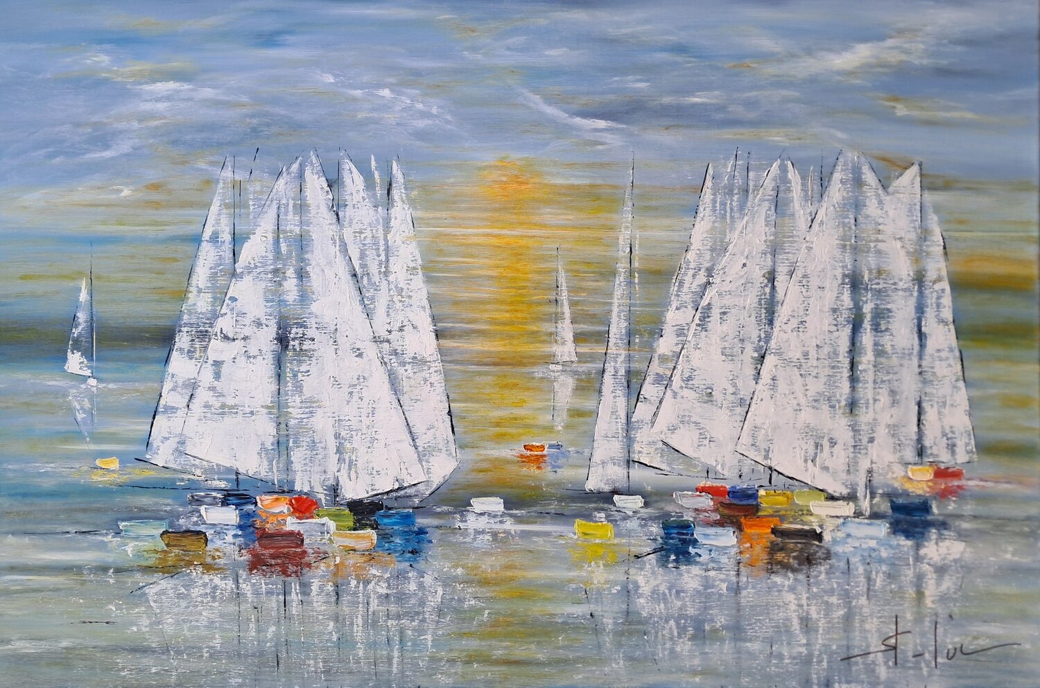 L'Odyssée Fugitive 2 MICHEL SAINT-LUC Original painting for sale