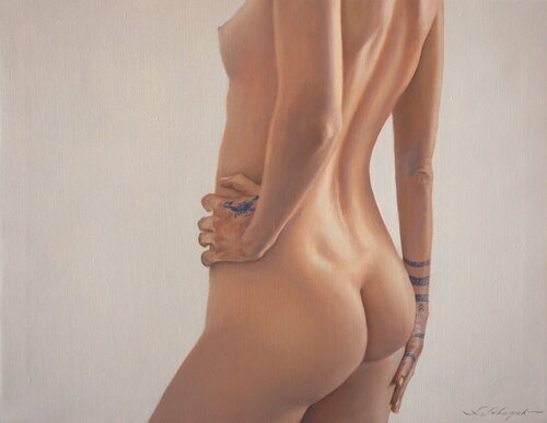 Акт mit Tätowierungen. by Sergej Sologub, Painting for Sale on Select