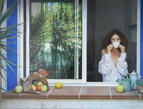 A cup of coffee by Sergej Sologub, Painting for Sale on Select