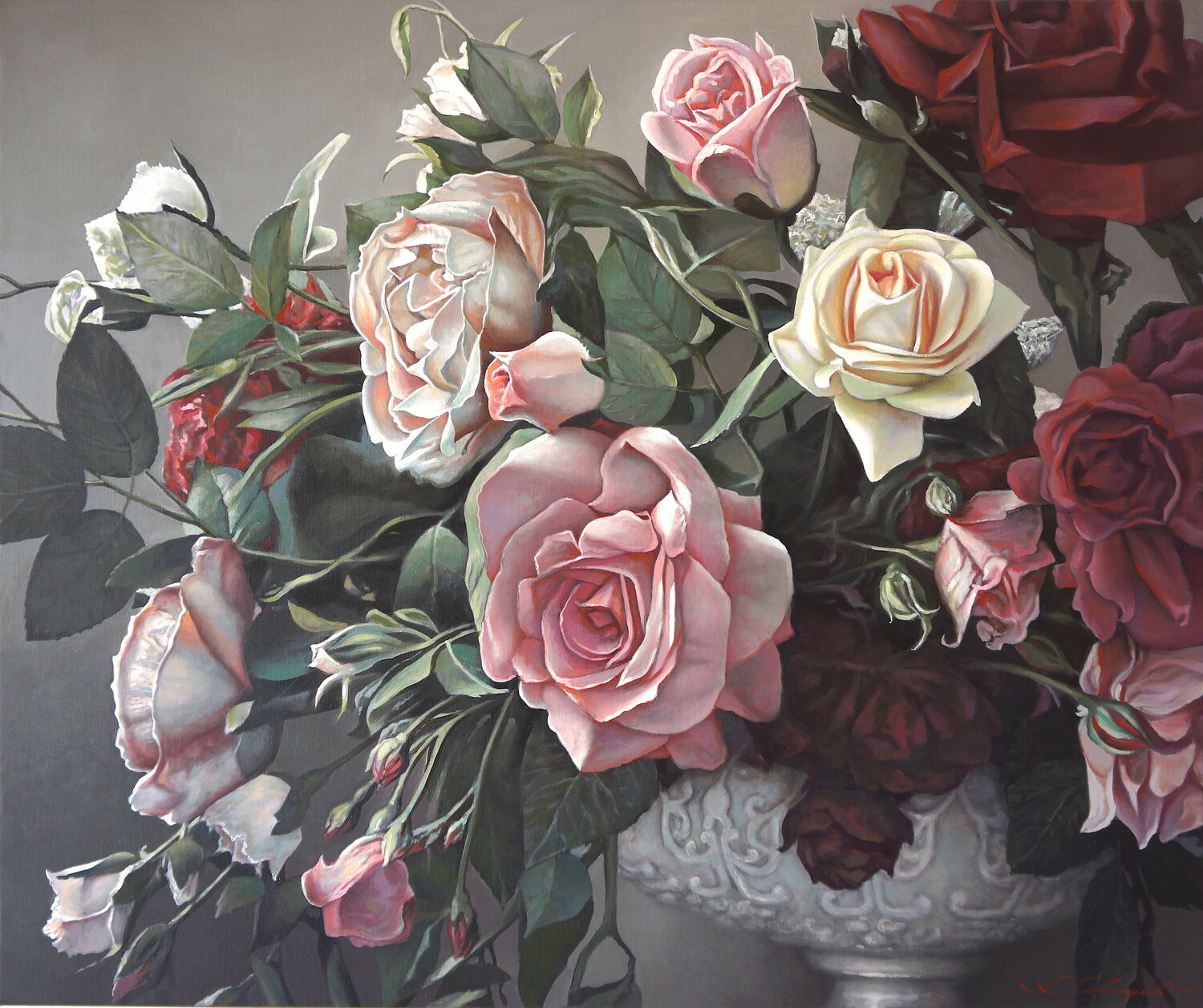 Stillleben mit Rosen Sergej Sologub Original painting for sale