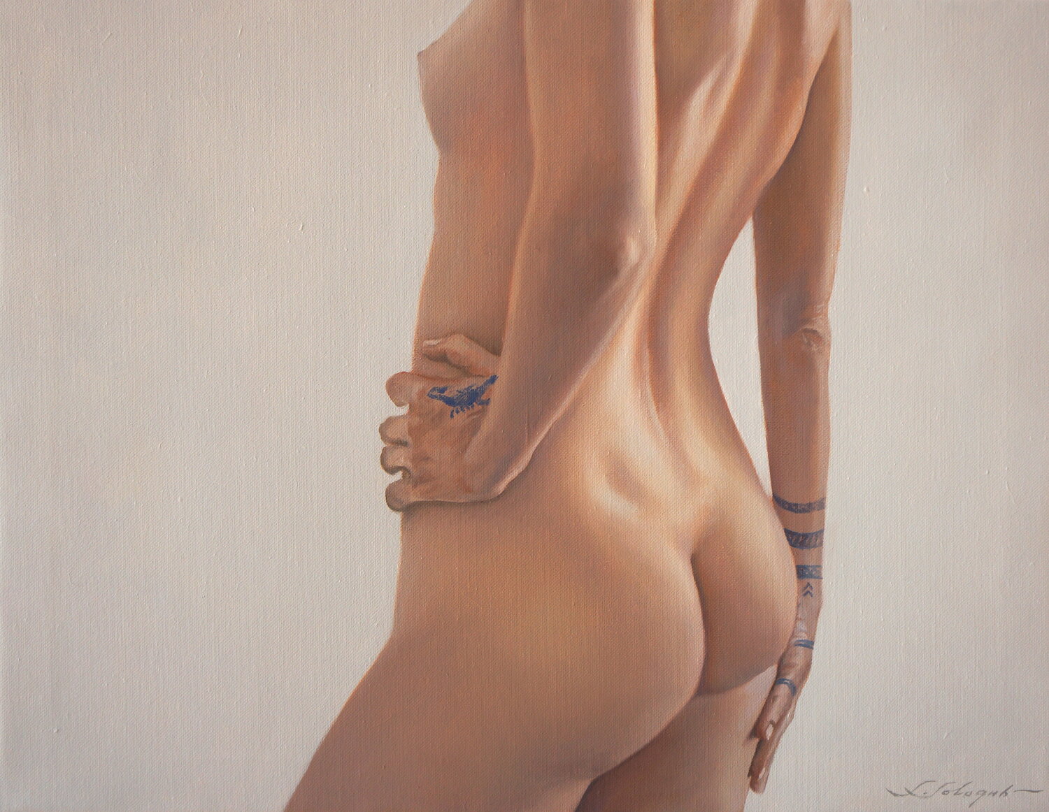 Акт mit Tätowierungen. Sergej Sologub Original painting for sale