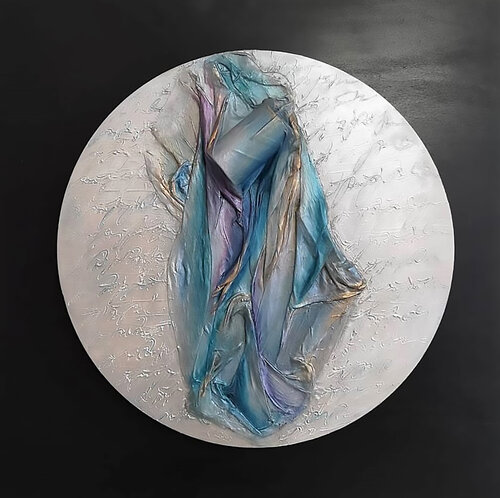 Moon: Pieghe,linee,parole by Ivana Urso, Painting for Sale on Select