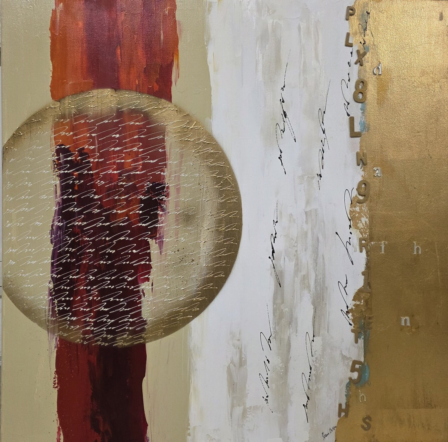 Red pianeta astratto Ivana Urso Original painting for sale