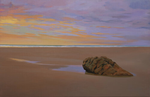 Atardecer en la Playa de Gerra. Santander by Karen Kruse, Painting for Sale on Select