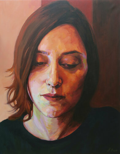 Mujer joven . Beatriz. by Karen Kruse, Painting for Sale on Select