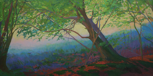 Atardecer en el bosque. by Karen Kruse, Painting for Sale on Select