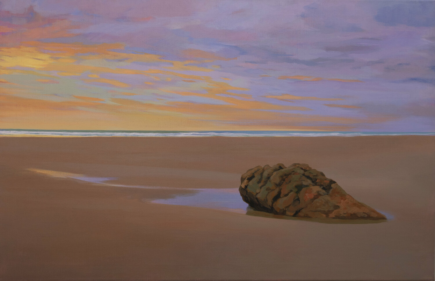 Atardecer en la Playa de Gerra. Santander Karen Kruse Original painting for sale