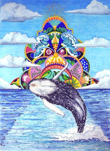Breaching Whale by Linnea Pergola, Painting for Sale on Select