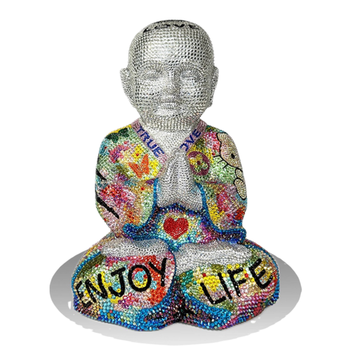 Enjoy Life Buddha - Original Swarovski Sculpture by Gardani, Sculpture for Sale on Select
