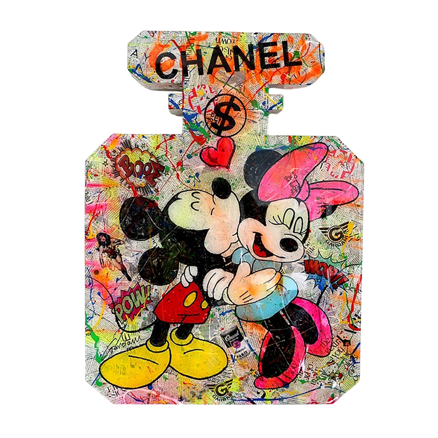 Kiss Chanel Mickey – Original 3D Wall Sculpture Gardani Sculpture for sale