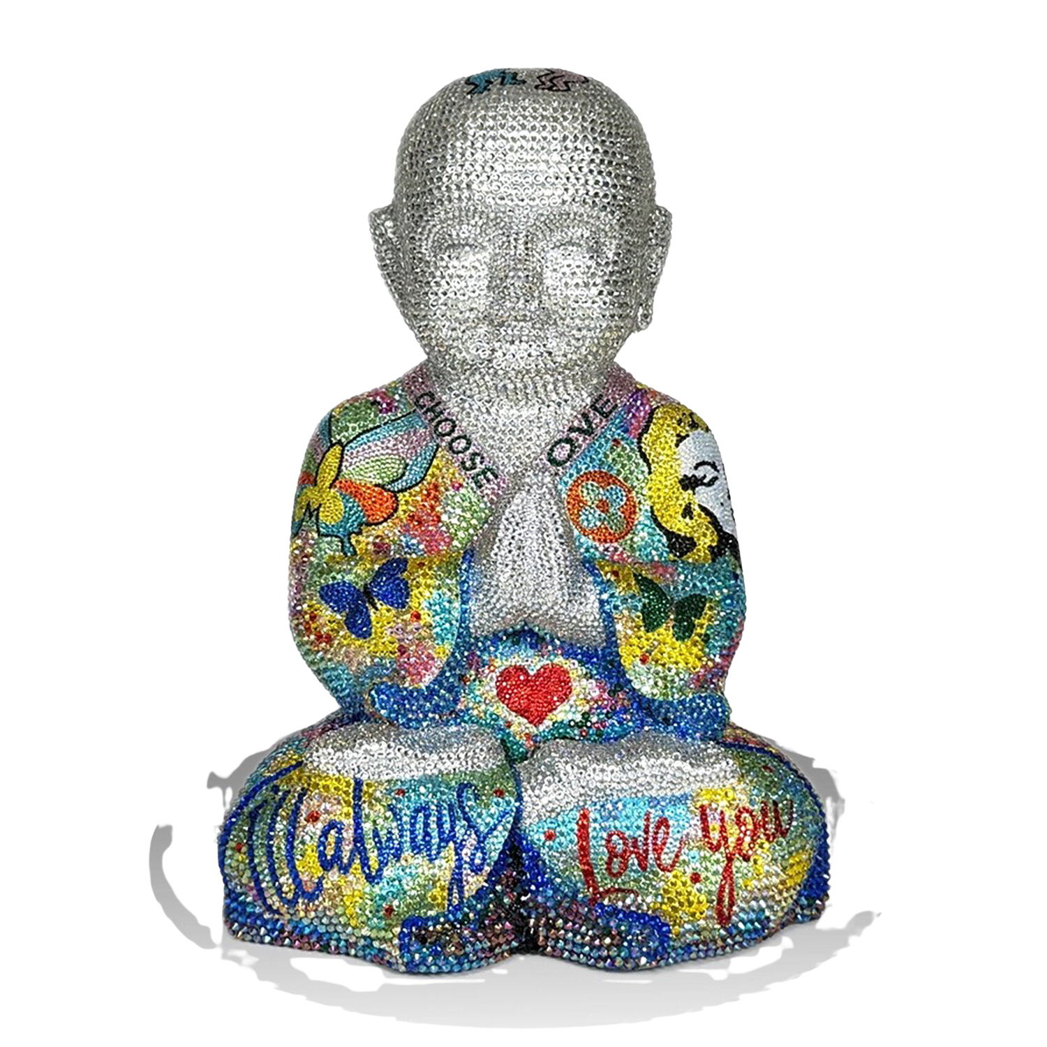 Choose Love Buddha - Original Swarovski Sculpture Gardani Sculpture for sale