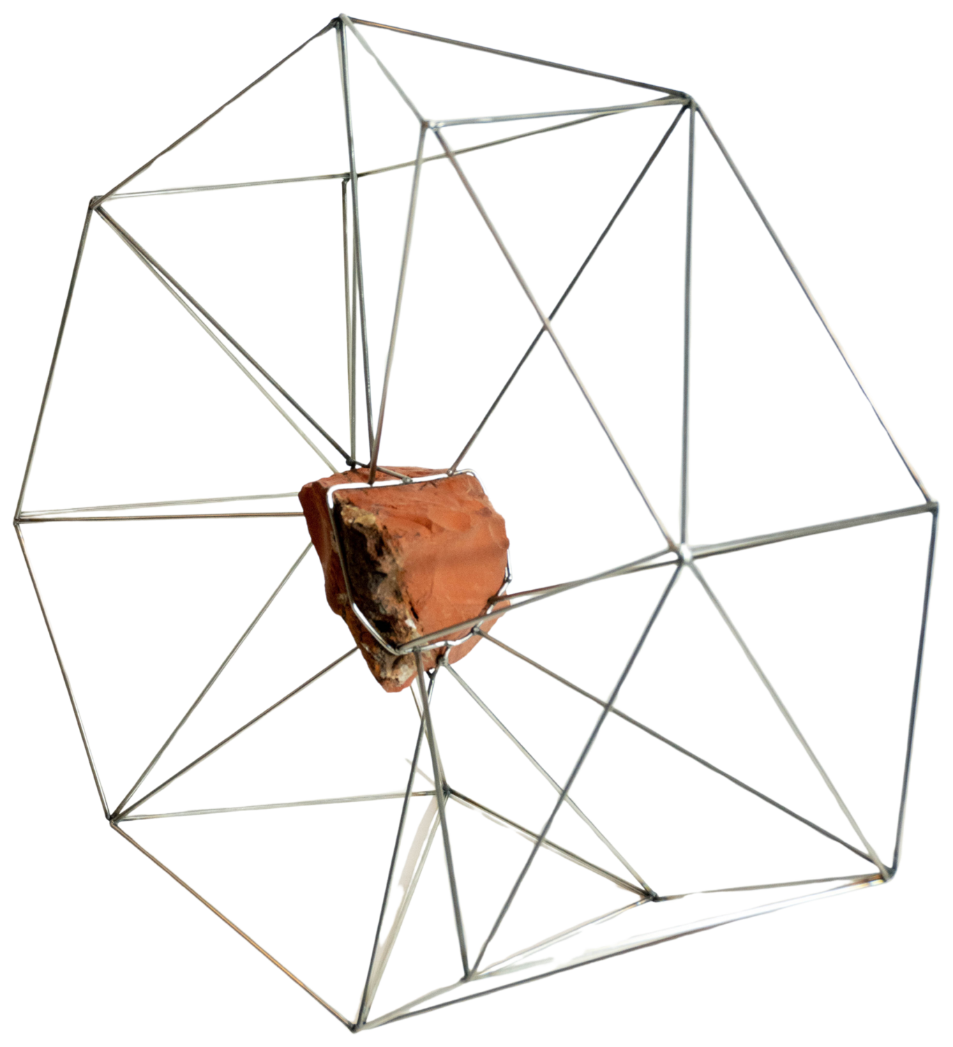 "Red Stone in a Metal Web" Yuriy Kraft Sculpture for sale