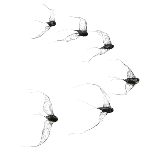 flock of birds (6 pieces) - Metal spatial installation No. VI by Maja Gajewska, Sculpture for Sale on Select