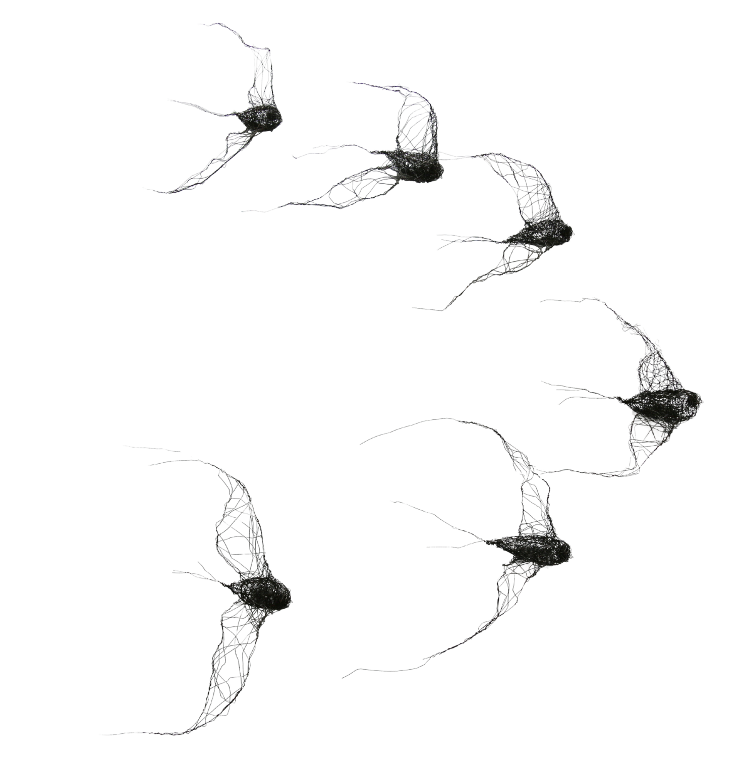 flock of birds (6 pieces) - Metal spatial installation No. VI Maja Gajewska Sculpture for sale