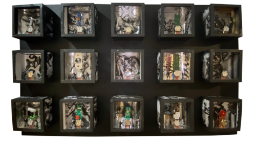 NIGHTMARES IN THE FOG OF WAR - 8x8x3 times 15 by Aleks Rosenberg, Sculpture for Sale on Select