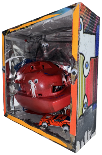 2025 - 08 Red Reverie in a Box of Delights by Aleks Rosenberg, Sculpture for Sale on Select