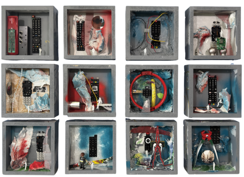 REMOTE 36x48 by Aleks Rosenberg, Sculpture for Sale on Select