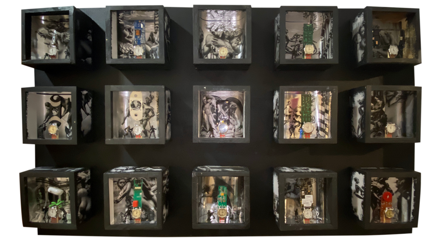 NIGHTMARES IN THE FOG OF WAR - 8x8x3 times 15 Aleks Rosenberg Sculpture for sale