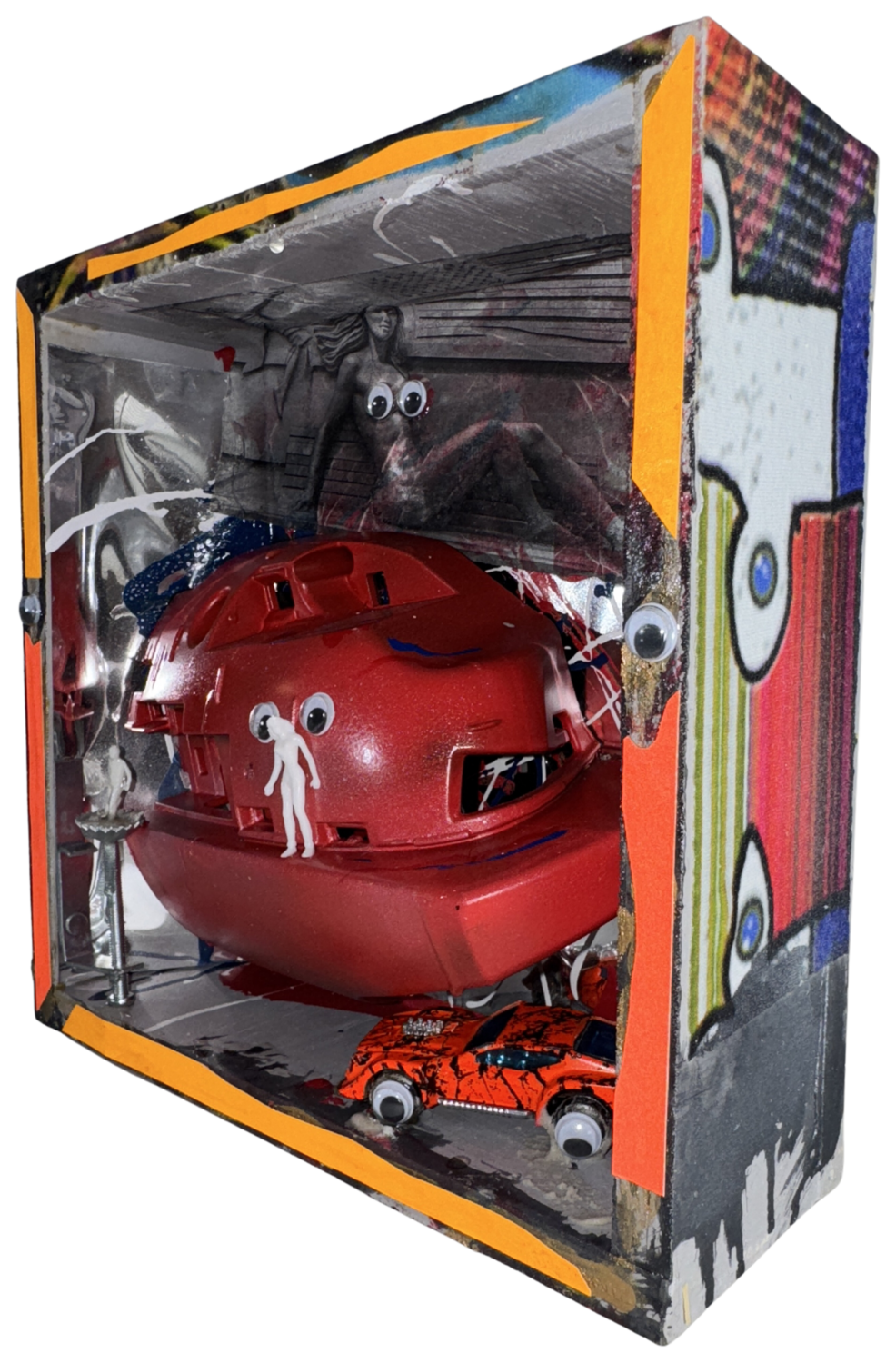 2025 - 08 Red Reverie in a Box of Delights Aleks Rosenberg Sculpture for sale