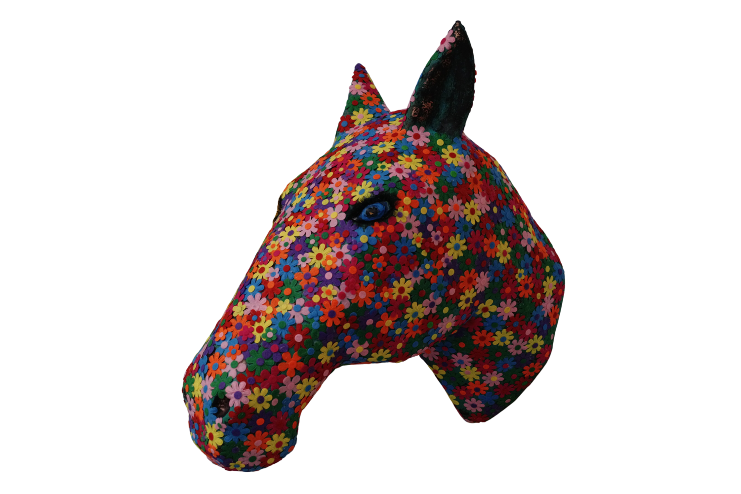Cheval de printemps aux yeux bleus hervé loiseau Sculpture for sale