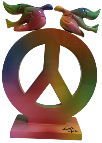 Peace and loves Résine by Nouna, Sculpture for Sale on Select