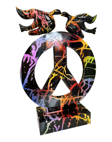 Peace and Loves  resine oiseaux patine peinte à  main by Nouna, Sculpture for Sale on Select