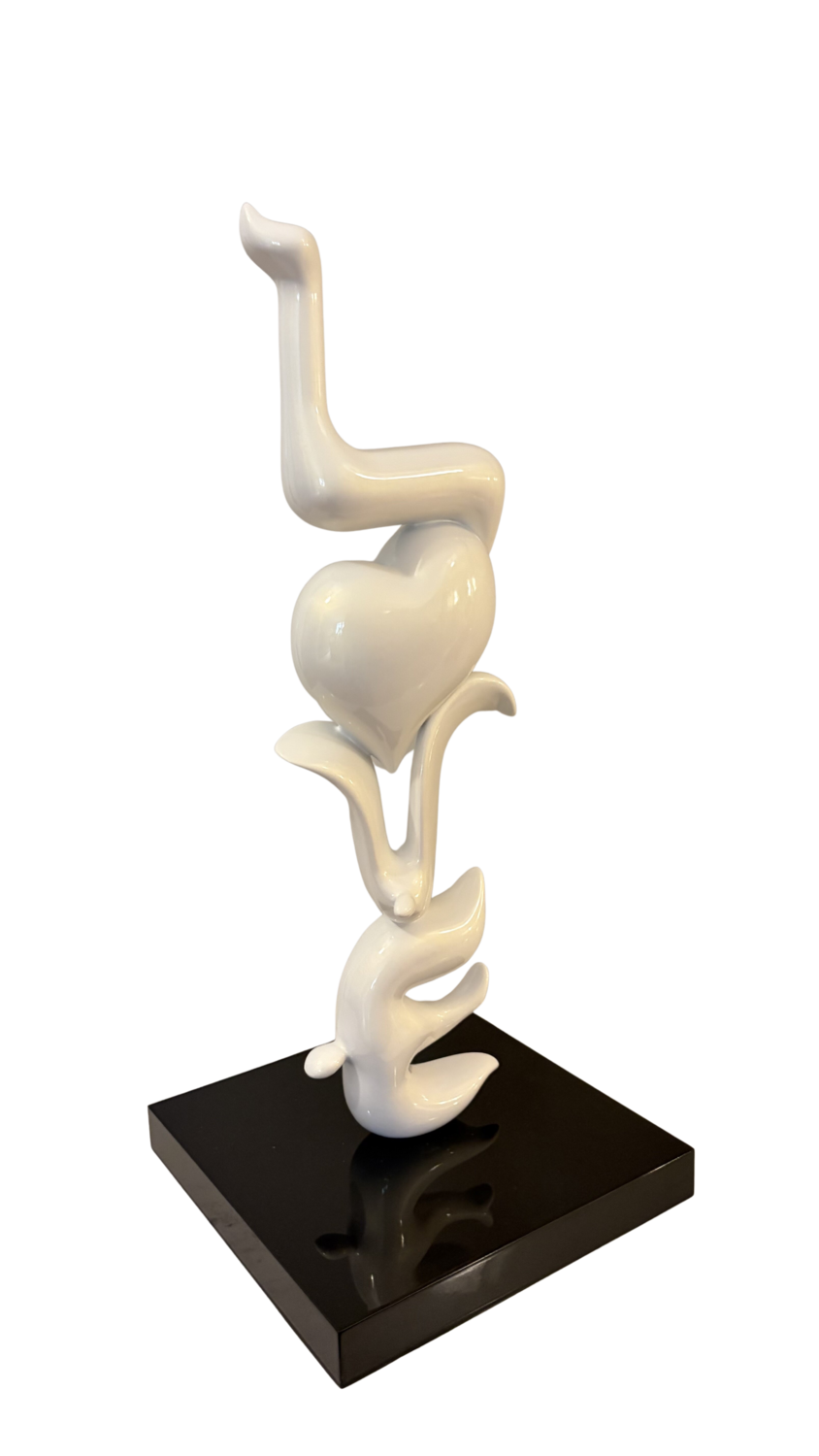 Level love Blanc Nouna Sculpture for sale