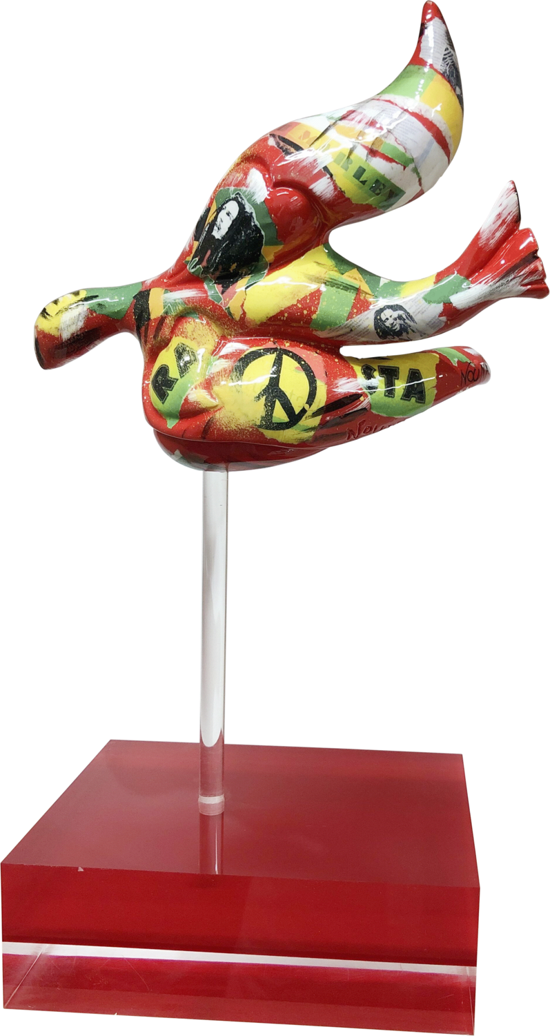 Tranche de vie  « Bob Marley « L’envol thème Nouna Sculpture for sale
