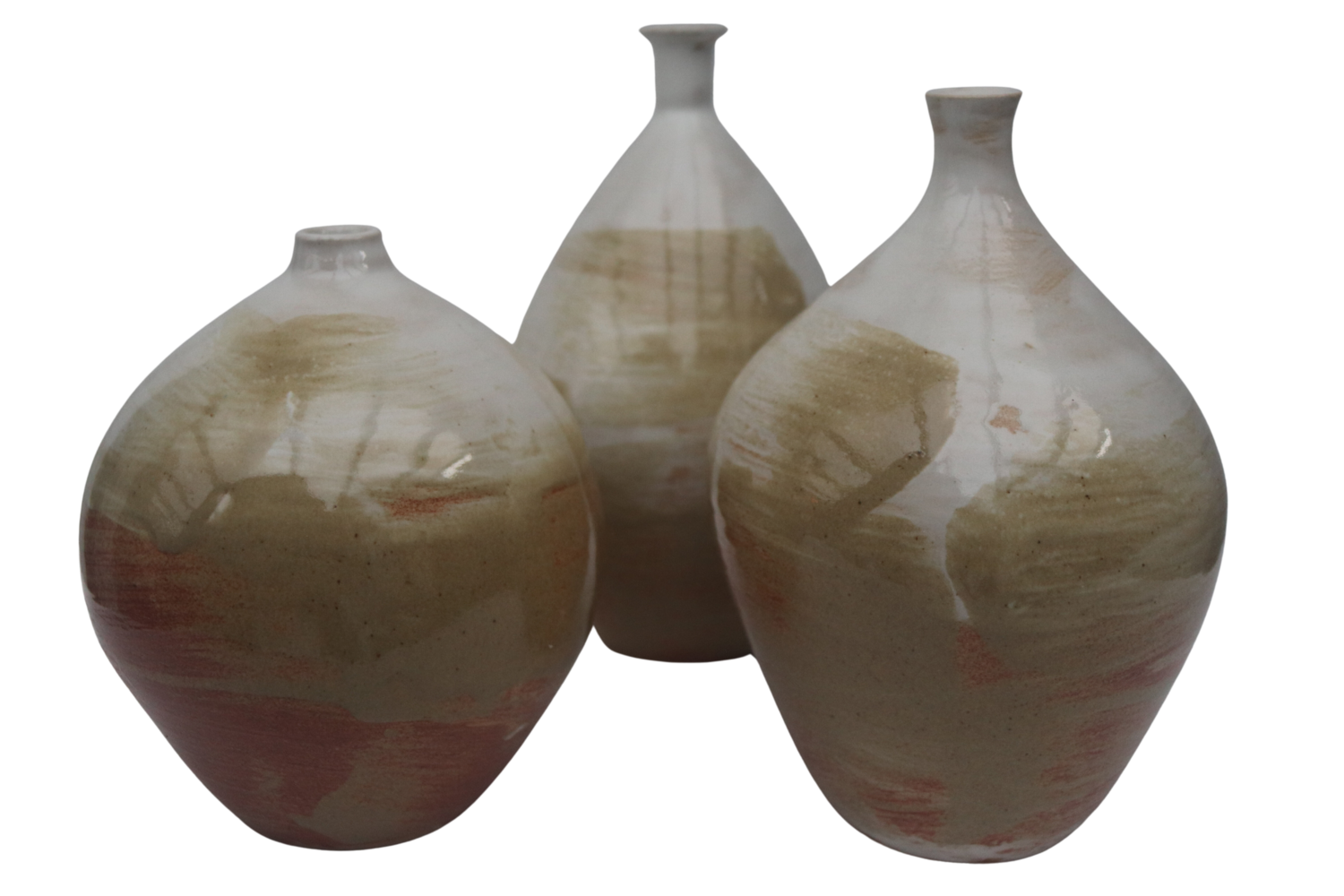 Three White and Red Vessels Koen Lybaert Sculpture for sale