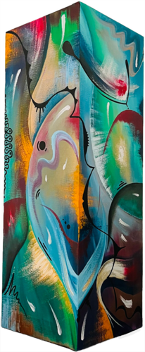 Abstract Rhapsody sur pilier 1 by Sandrine Langlade, Sculpture for Sale on Select