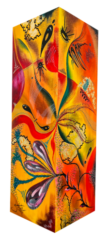 Abstract Rhapsody sur pilier 3 by Sandrine Langlade, Sculpture for Sale on Select