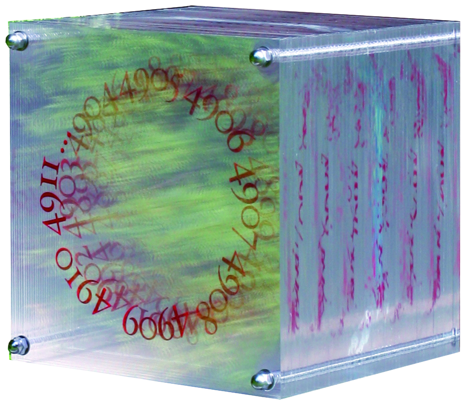 Big Numeric Spiral – Scultura concettuale in plexiglass con numeri a spirale Paolo Grassi Sculpture for sale
