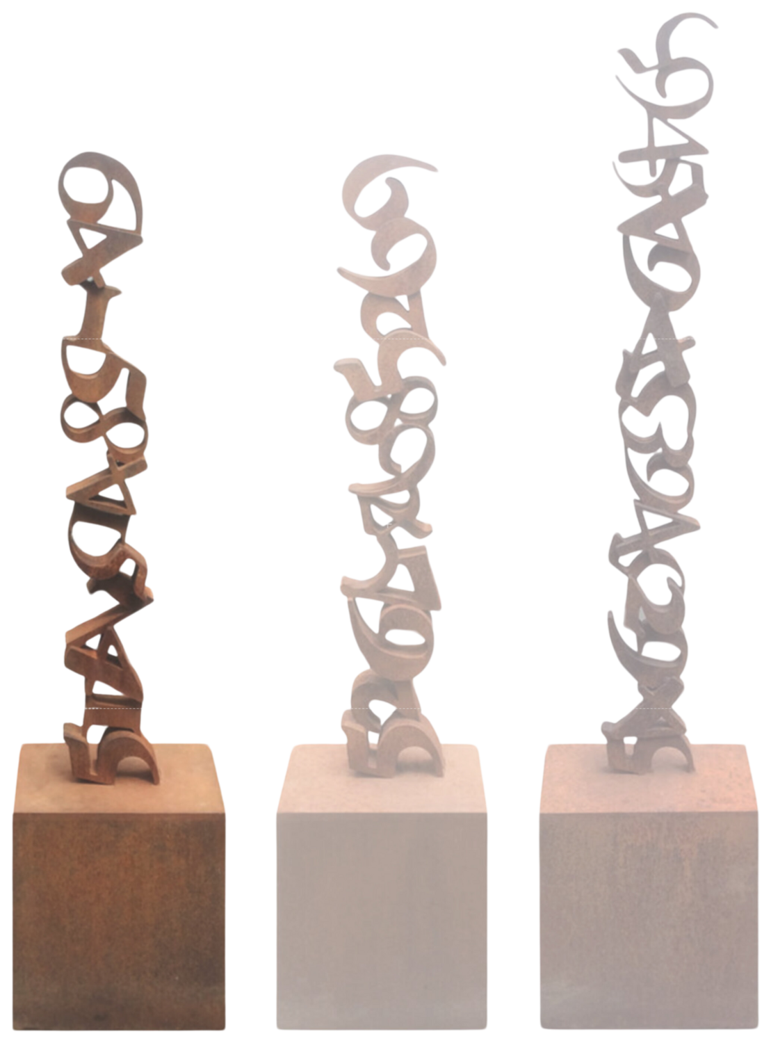 Steli – Scultura verticale in ferro ossidato dal progetto From "0" to Infinity Paolo Grassi Sculpture for sale