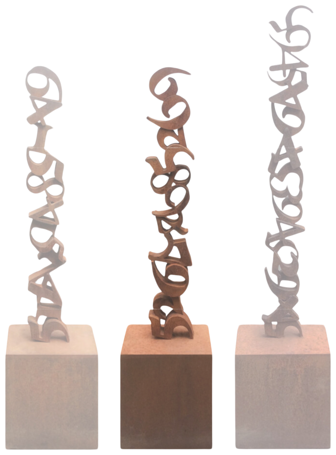 Steli – Scultura verticale in ferro ossidato dal progetto From "0" to Infinity Paolo Grassi Sculpture for sale
