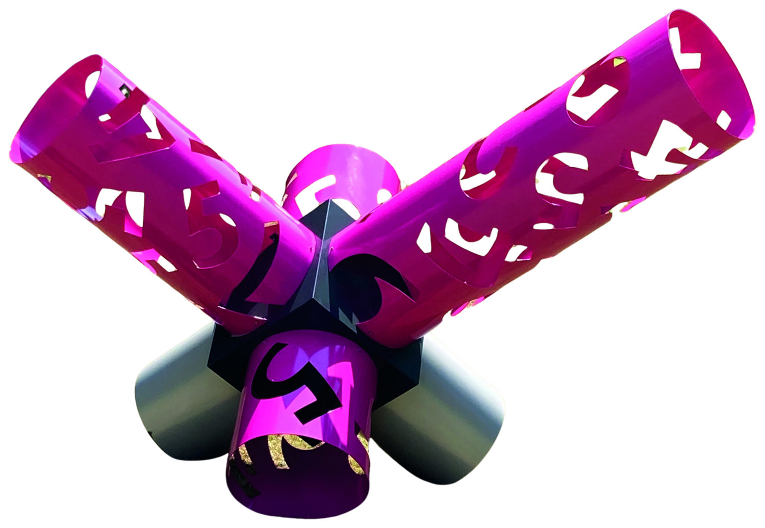 Pink Panther – Scultura in alluminio con inserti rosa del progetto From "0" to Infinity Paolo Grassi Sculpture for sale