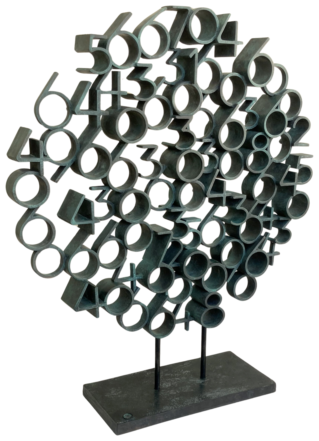 Olympic Peace – Scultura circolare in bronzo su armonia e numero Paolo Grassi Sculpture for sale