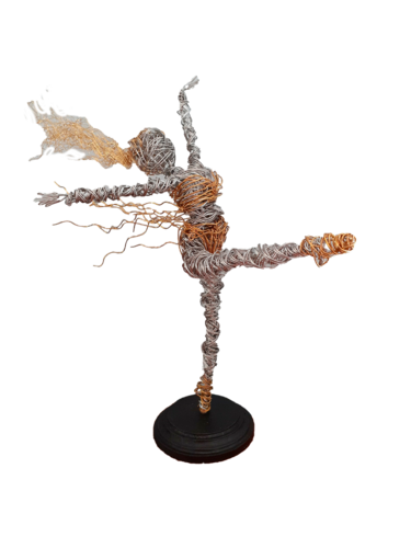 Julia danseuse classique, sculpture acier inox, fil de laiton by Véronique Degabriel, Sculpture for Sale on Select