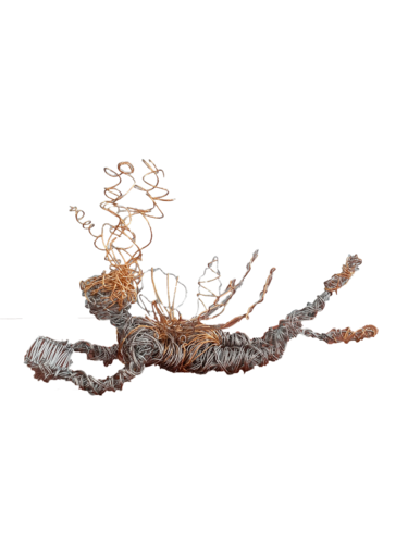 Fée Charlène, sculpture métal, acier inox et laiton, by Véronique Degabriel, Sculpture for Sale on Select