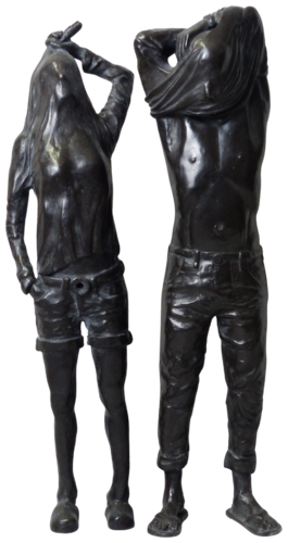 Peek-a-boo COUPLE (woman-man) by Carole Kohler, Sculpture for Sale on Select