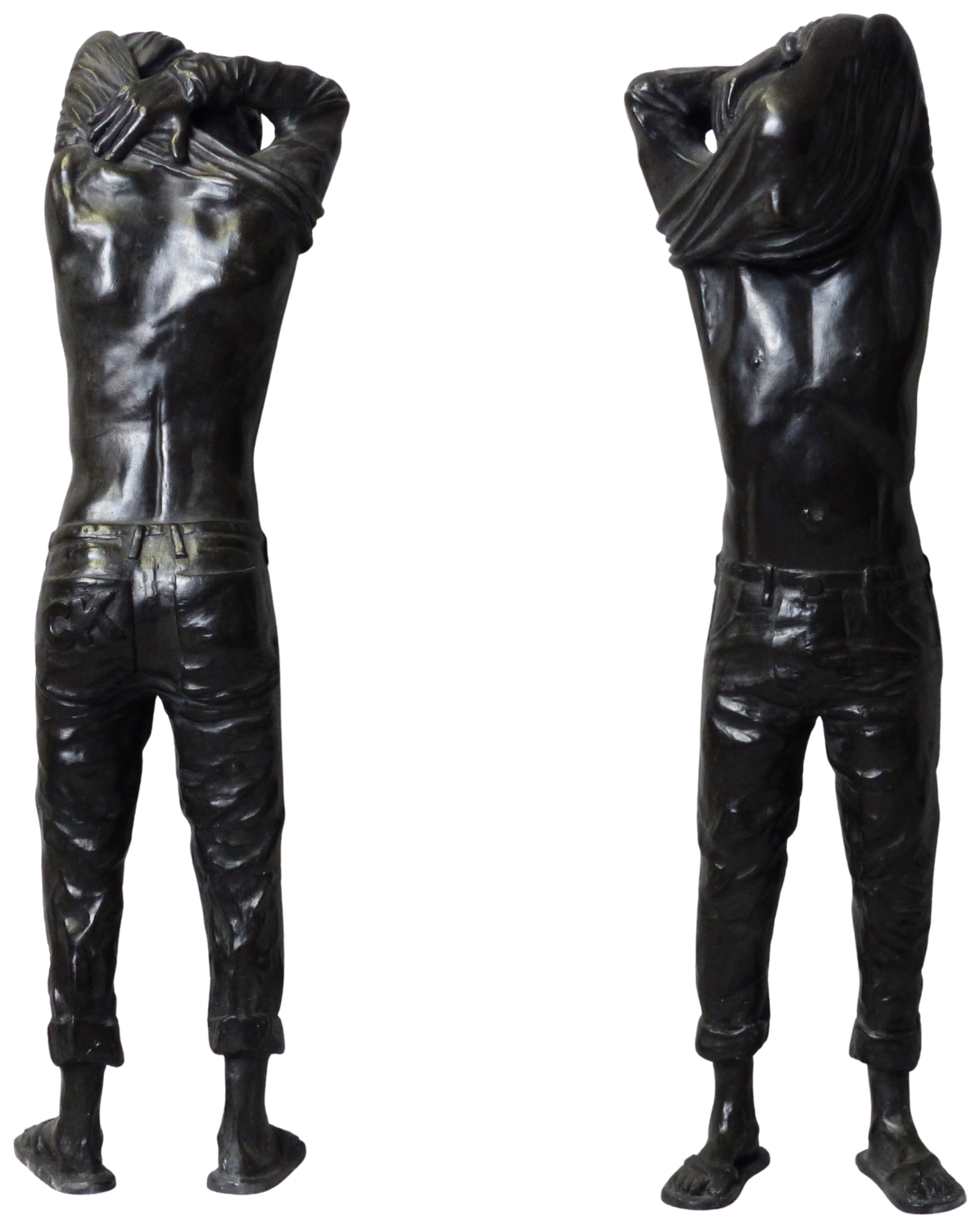 Peek-a-boo COUPLE (man-man) Carole Kohler Sculpture for sale