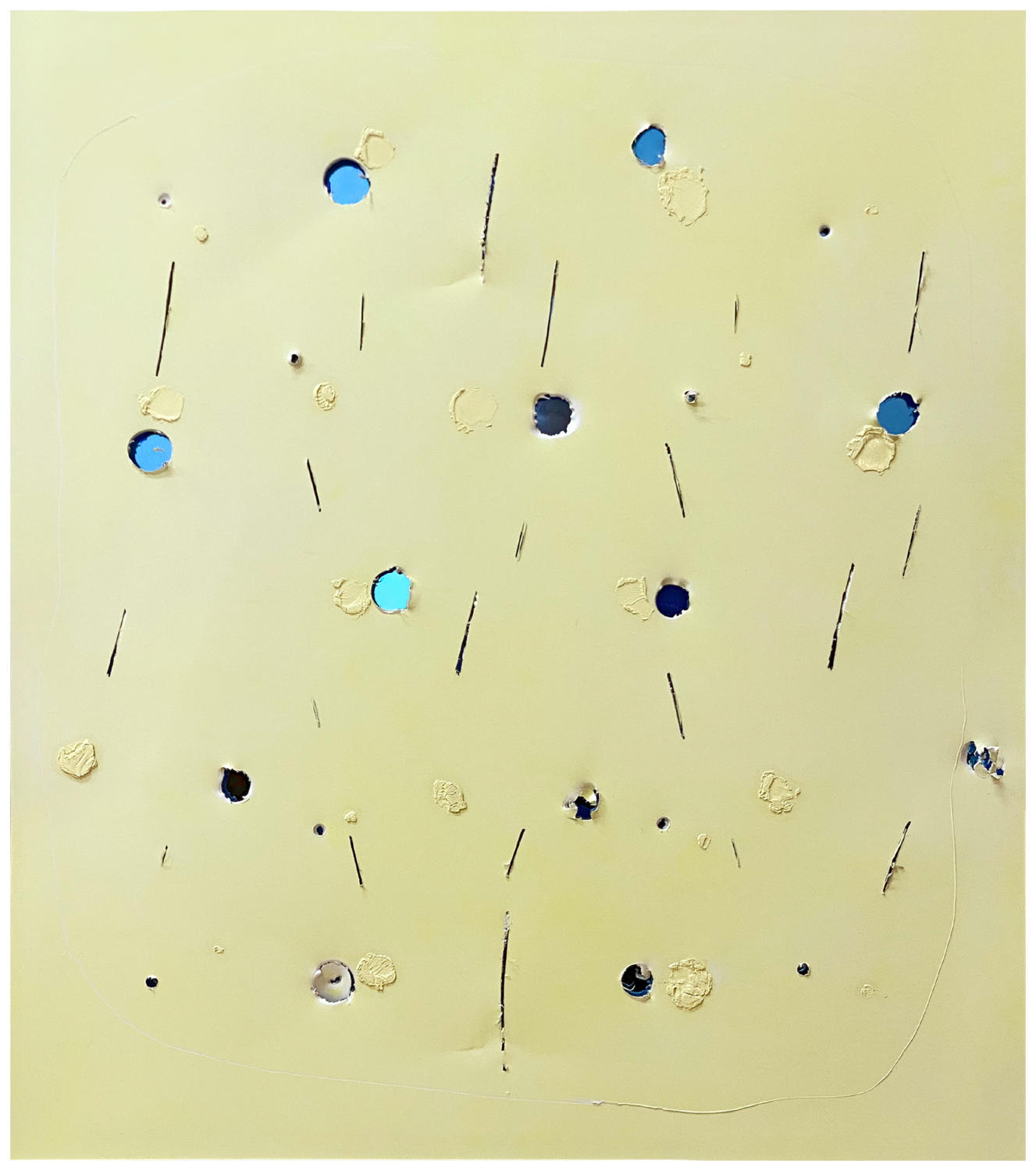 Helium Bloom - Titanium White On Blue Mirror Malcolm Koch Original painting for sale
