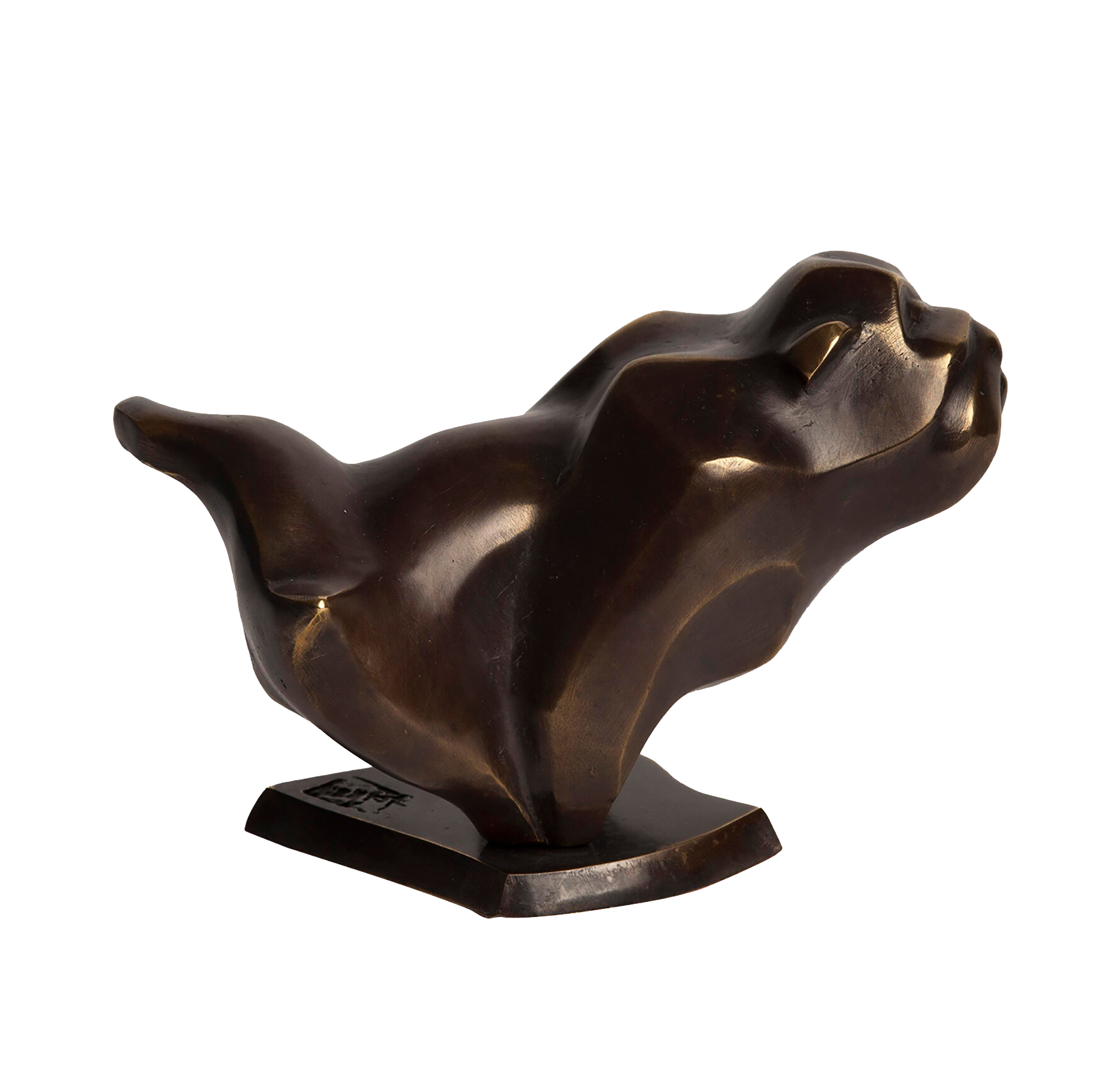 "Bulldog" Figurative Bronze Sculpture