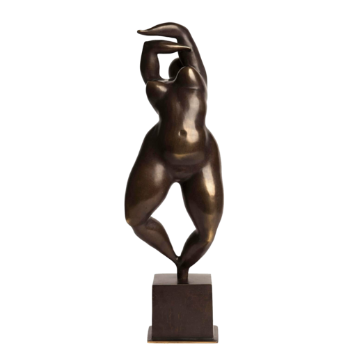 "Winter" Contemporary Figurative Woman Bronze Sculpture by Veaceslav Jiglitski, Sculpture for Sale on Select