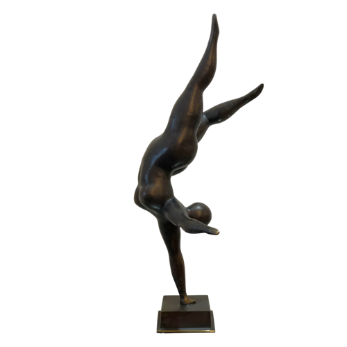 "Gymnastics" Nude Female Bronze Sculpture by Veaceslav Jiglitski, Sculpture for Sale on Select