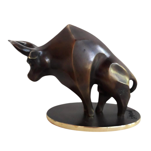 "Bull" Contemporary Bronze Animal Sculpture by Veaceslav Jiglitski, Sculpture for Sale on Select