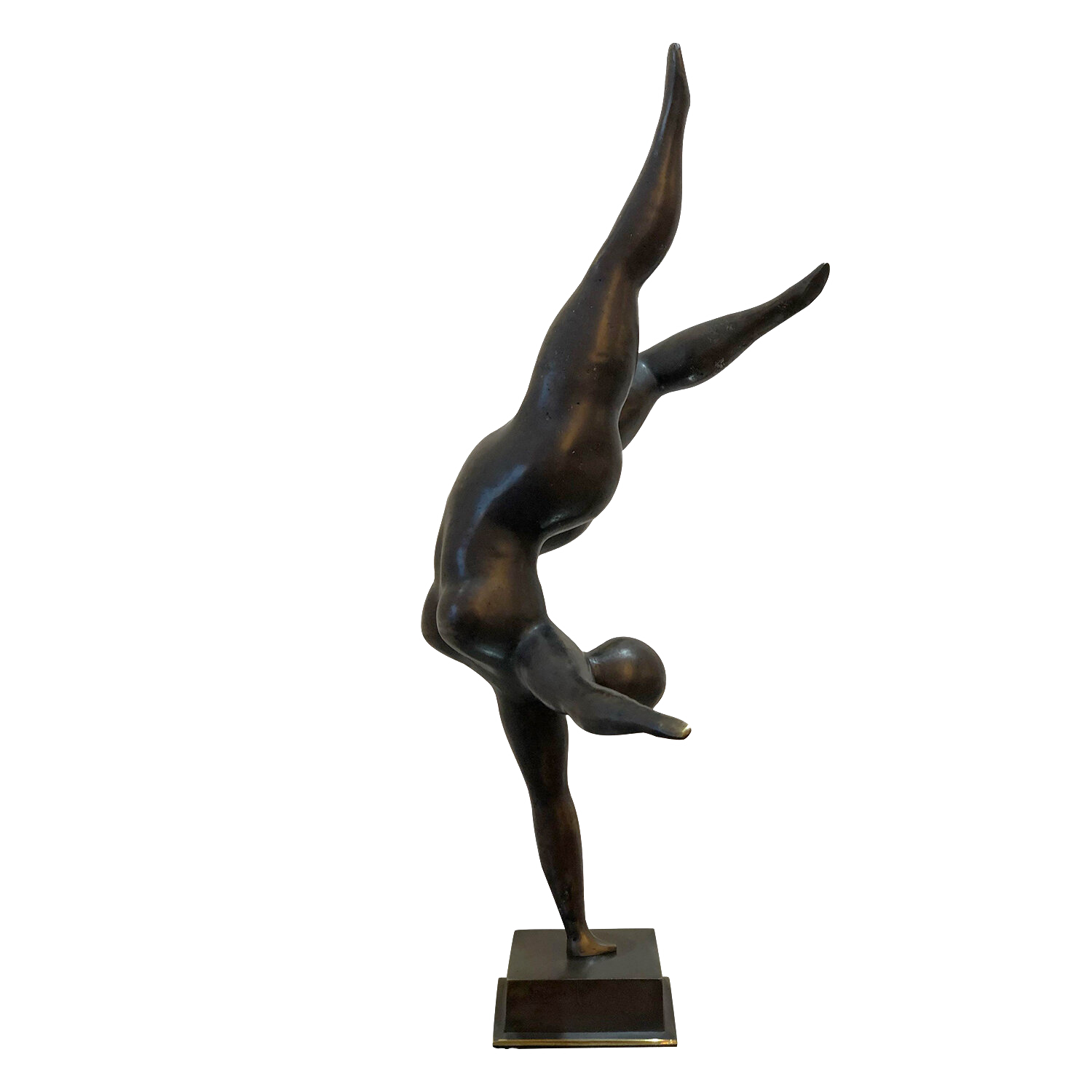 "Gymnastics" Nude Female Bronze Sculpture Veaceslav Jiglitski Sculpture for sale