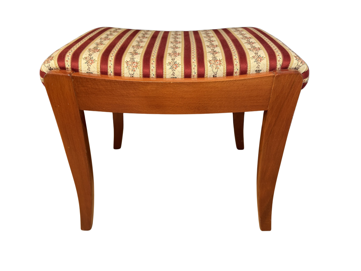 Vintage Upholstered Wooden Footstool / Ottoman – Classic European furniture XX century. Dresden Germany Brüder Peter & Arkadi Martyniuk Sculpture for sale