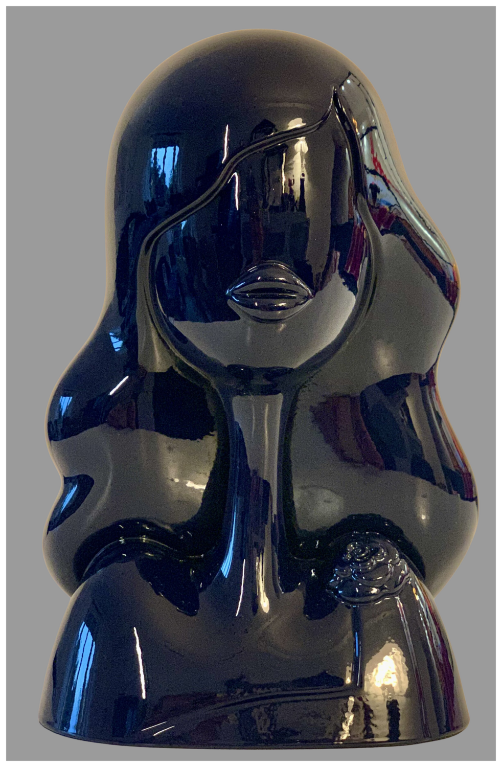 Lilou bleu de Prusse Caroline Montigneaux Sculpture for sale